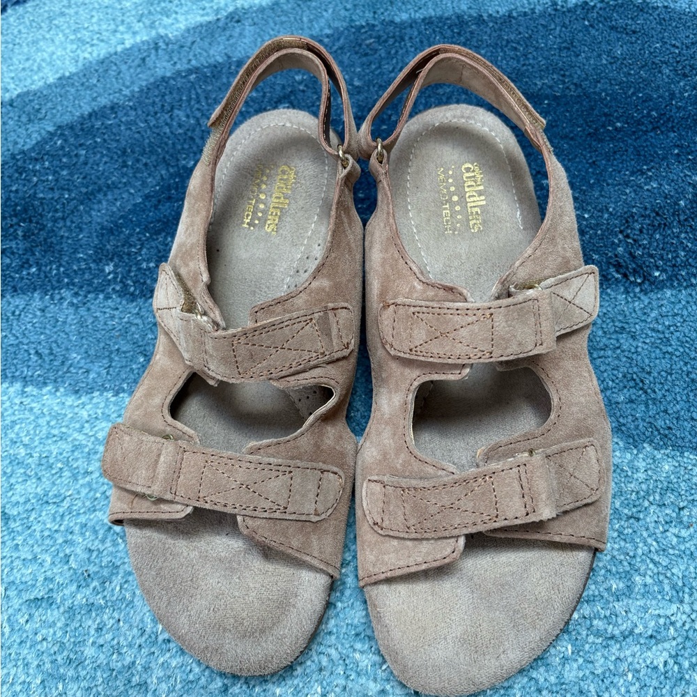 Connie Cuddlers Suede Sandals, sz 8.5W